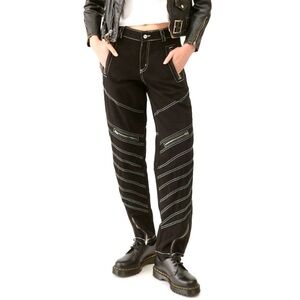 *NWT* BDG Urban Outfitters Contrast Stitch Black Moto Jeans